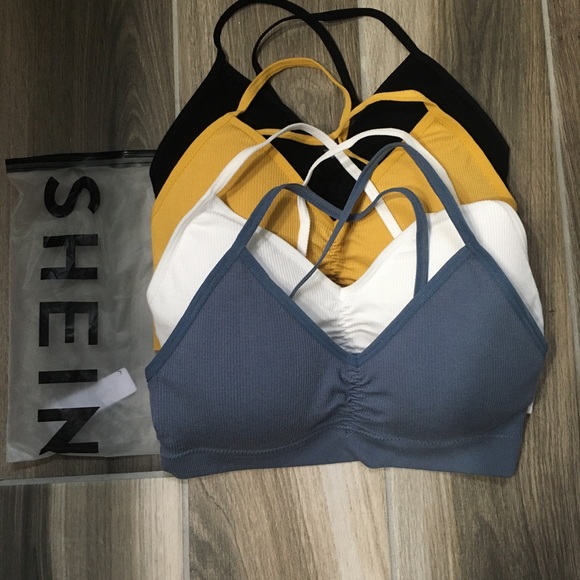 NWOT Ribbed Cross Back Bra set of 4 - Picture 7 of 8